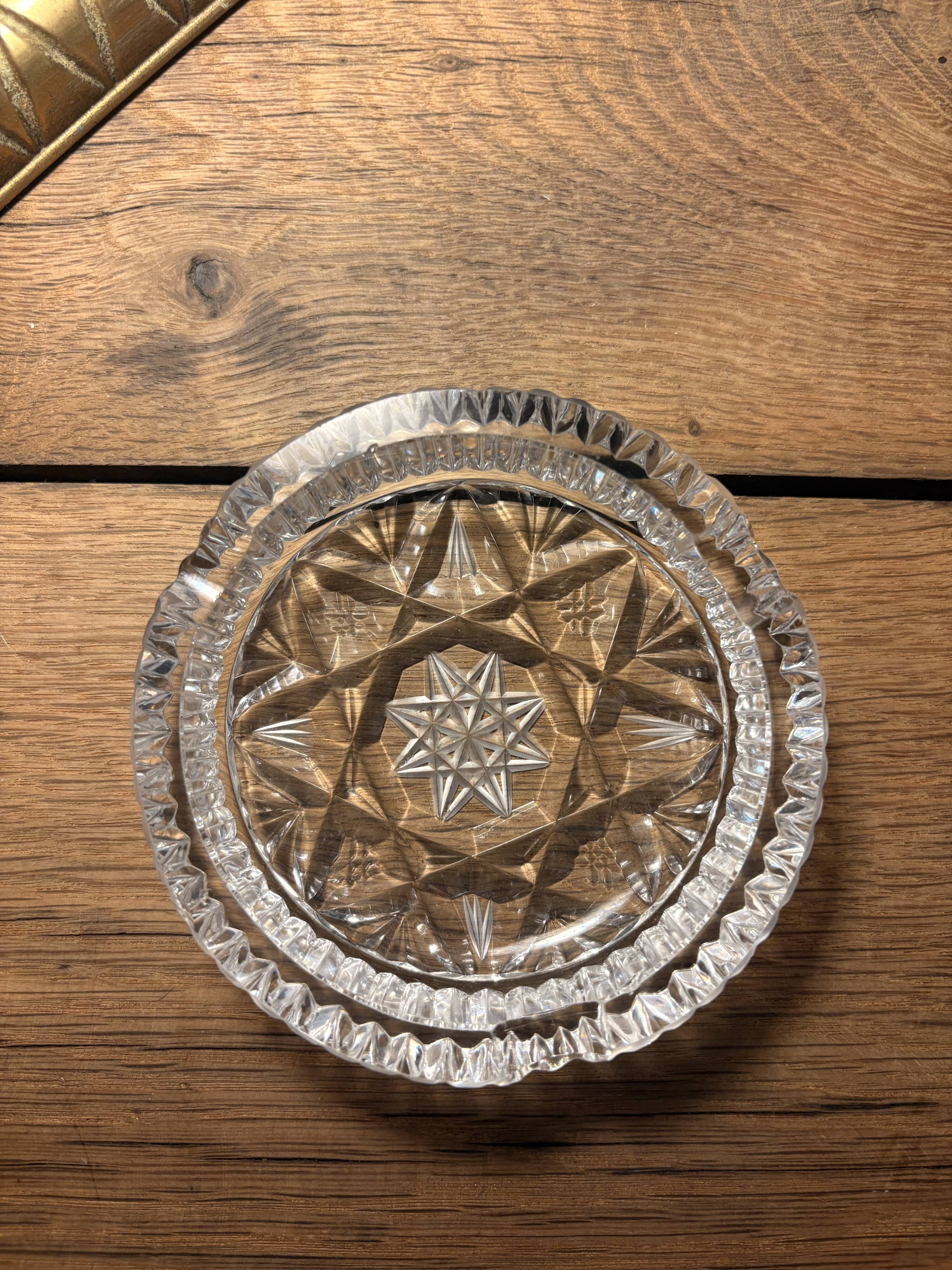 Cut crystal ashtray – in the style of Bohemian crystal