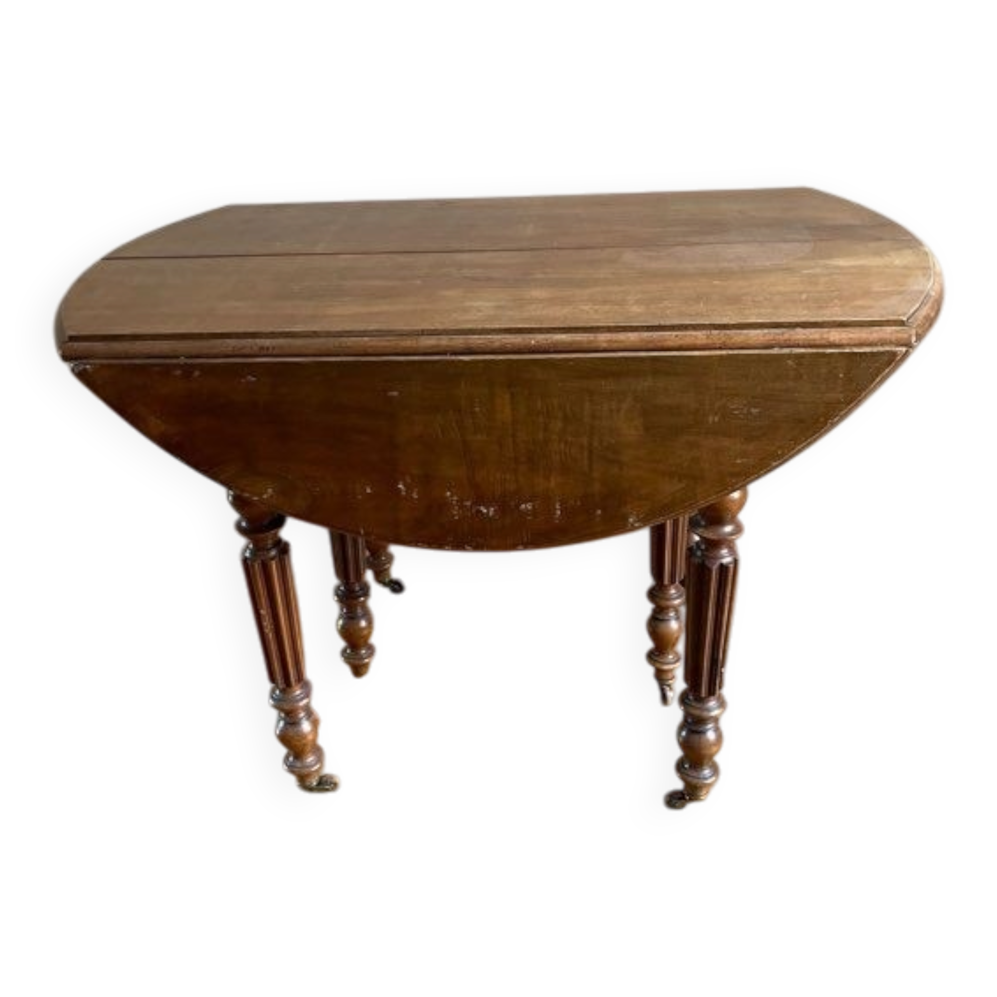 Round walnut table