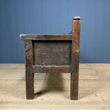 Antique Spanish chestnut wood bench from the 18th century
