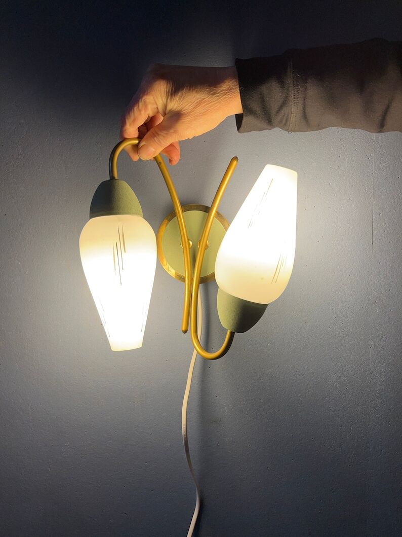 Opal glass wall lamp