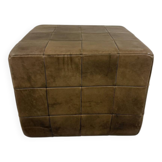 Pouf patchwork en cuir De Sede