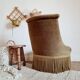 Bronze green velvet toad armchair