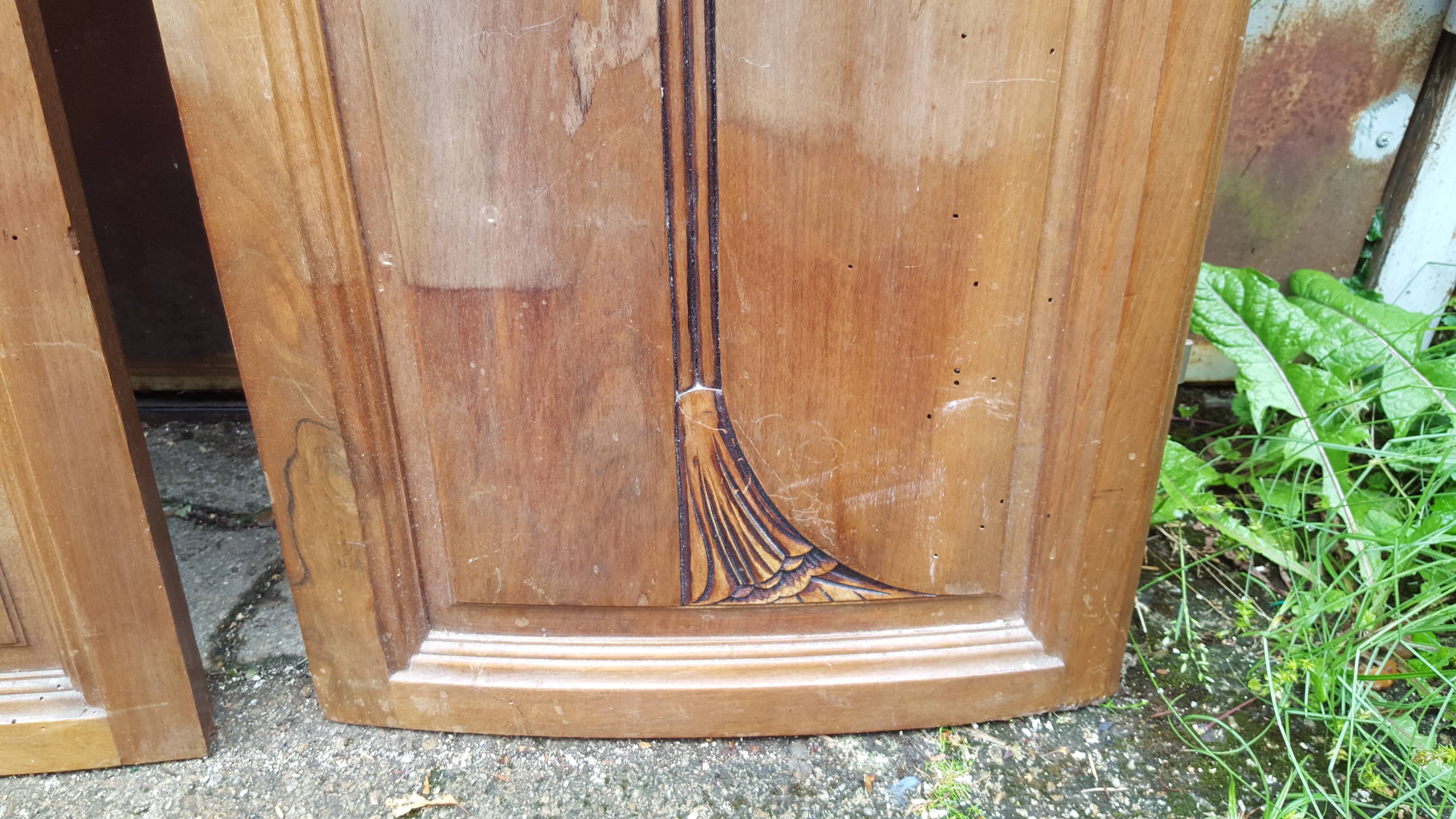 Pair of solid wood Art Deco doors