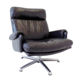 ESA black leather armchair by Werner Langenfeld
