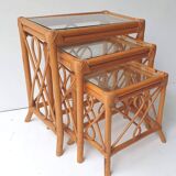 Rattan nesting tables