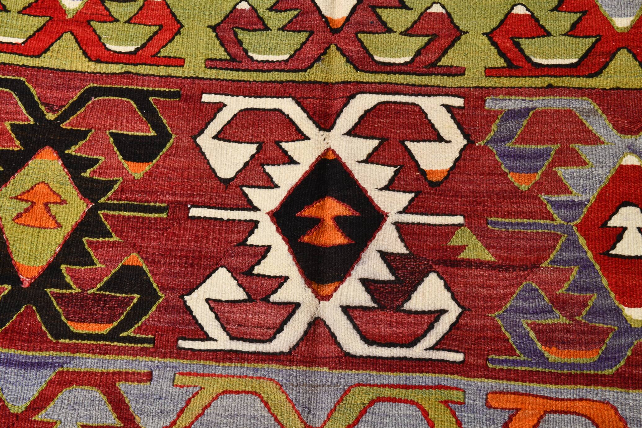 5x11 Colorful Vintage Kilim Rug, Modern Kilim Rug, 158x335Cm,Rare Style Rug