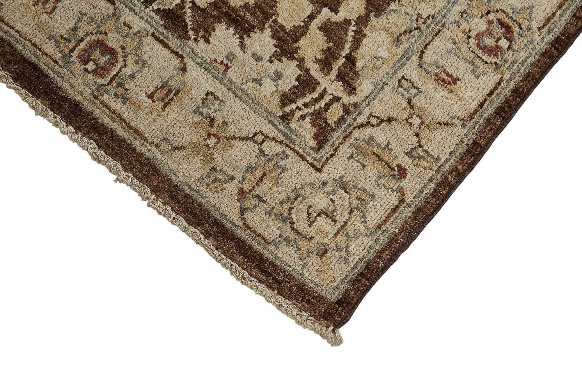 Turkish Handknotted Wool Oushak Rug 75 cm x 226 cm