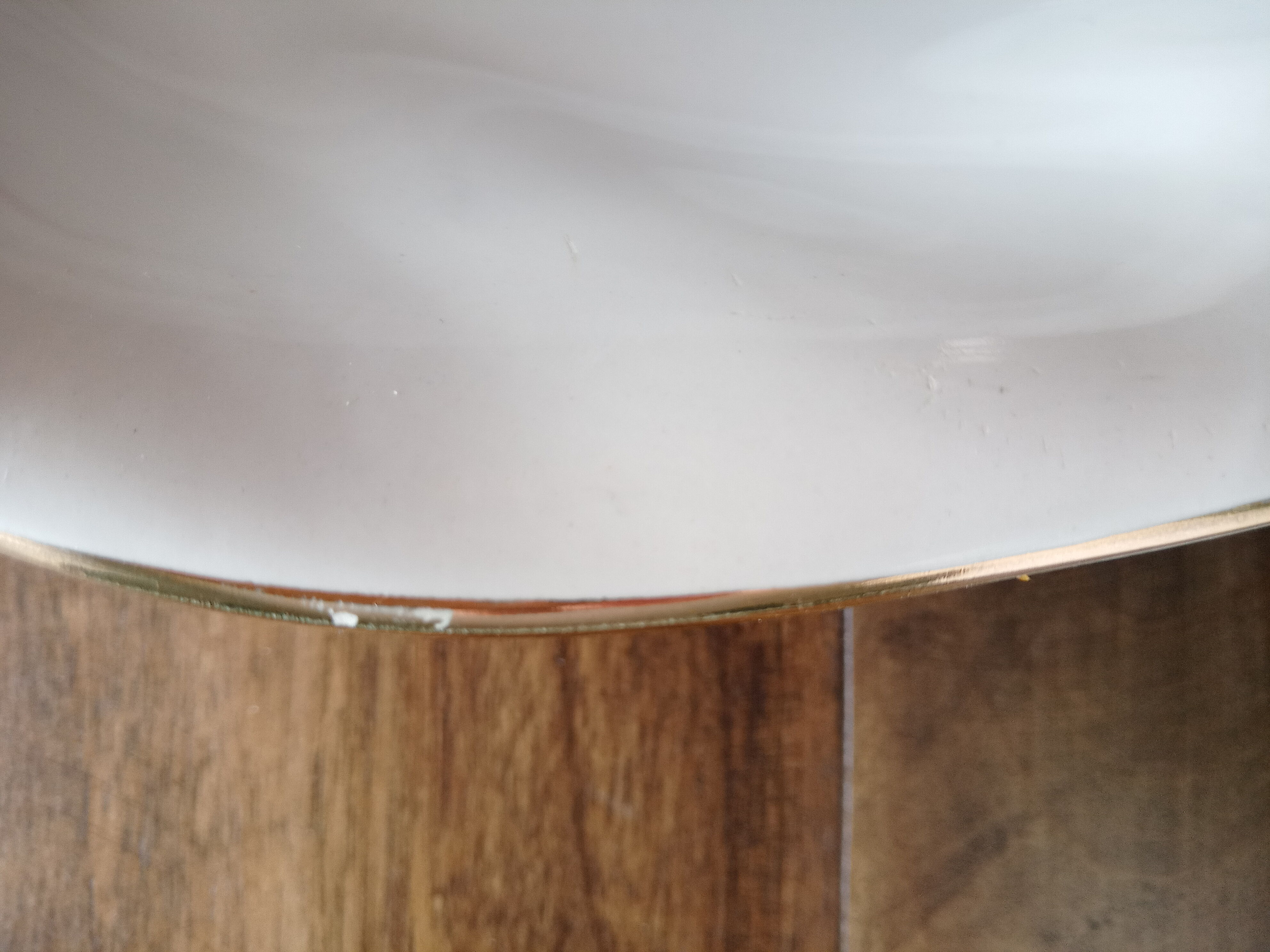 Round hollow dish in Salins earthenware, France, 2nd Polynesia model