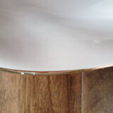 Round hollow dish in Salins earthenware, France, 2nd Polynesia model