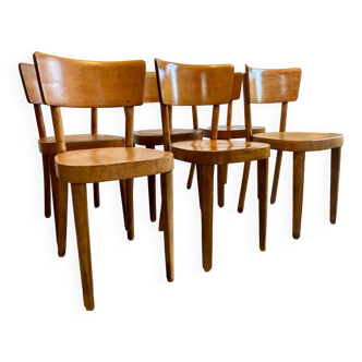 Série de 6 chaises Bistrot en bois