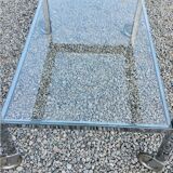 Rolling service chrome art deco double glass trays 1930