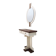 Postmodern Ivory Lacquered Walnut Wall Mirror and Console Table, Italy