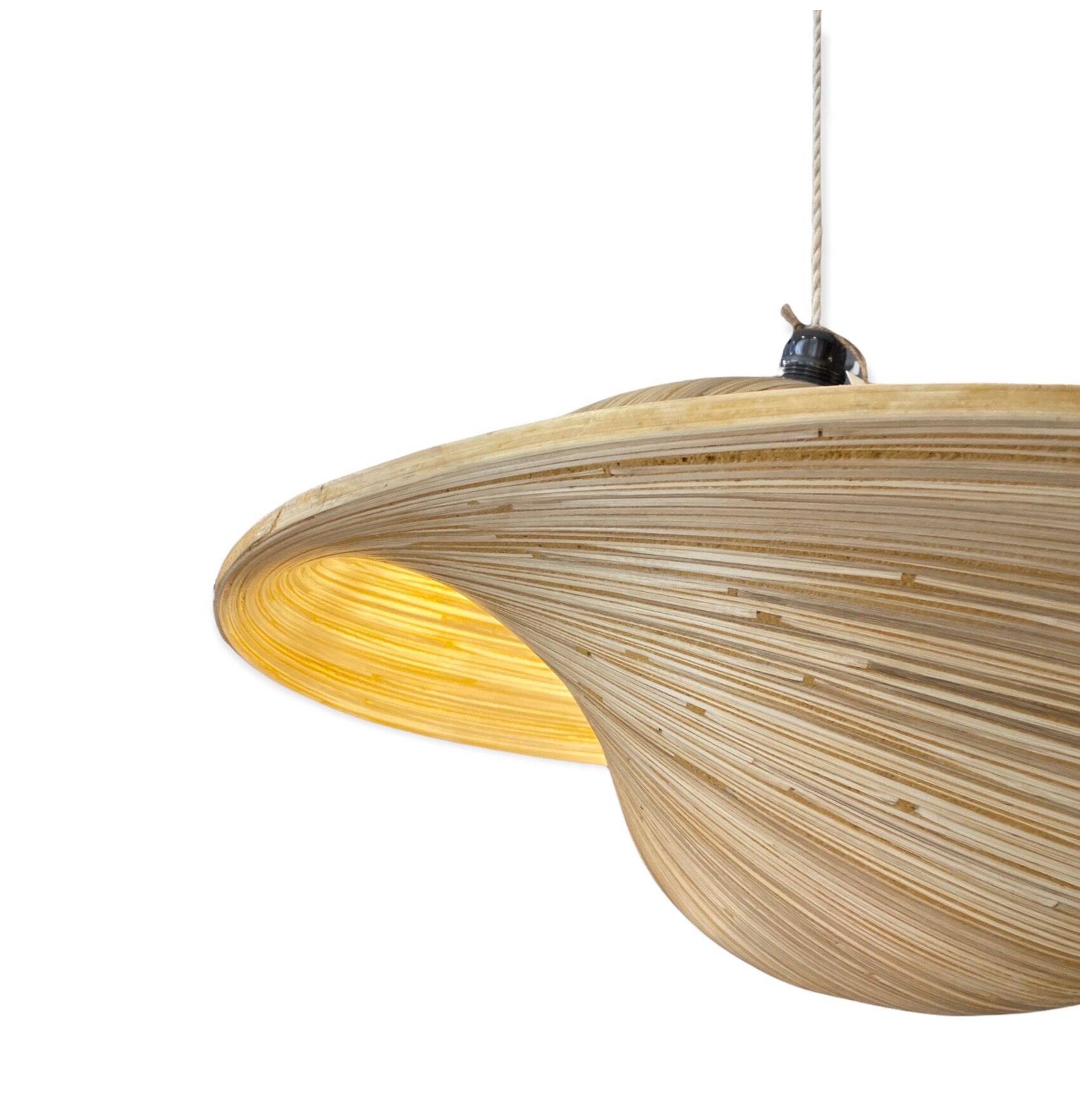 Design luminaire in bamboo medium format