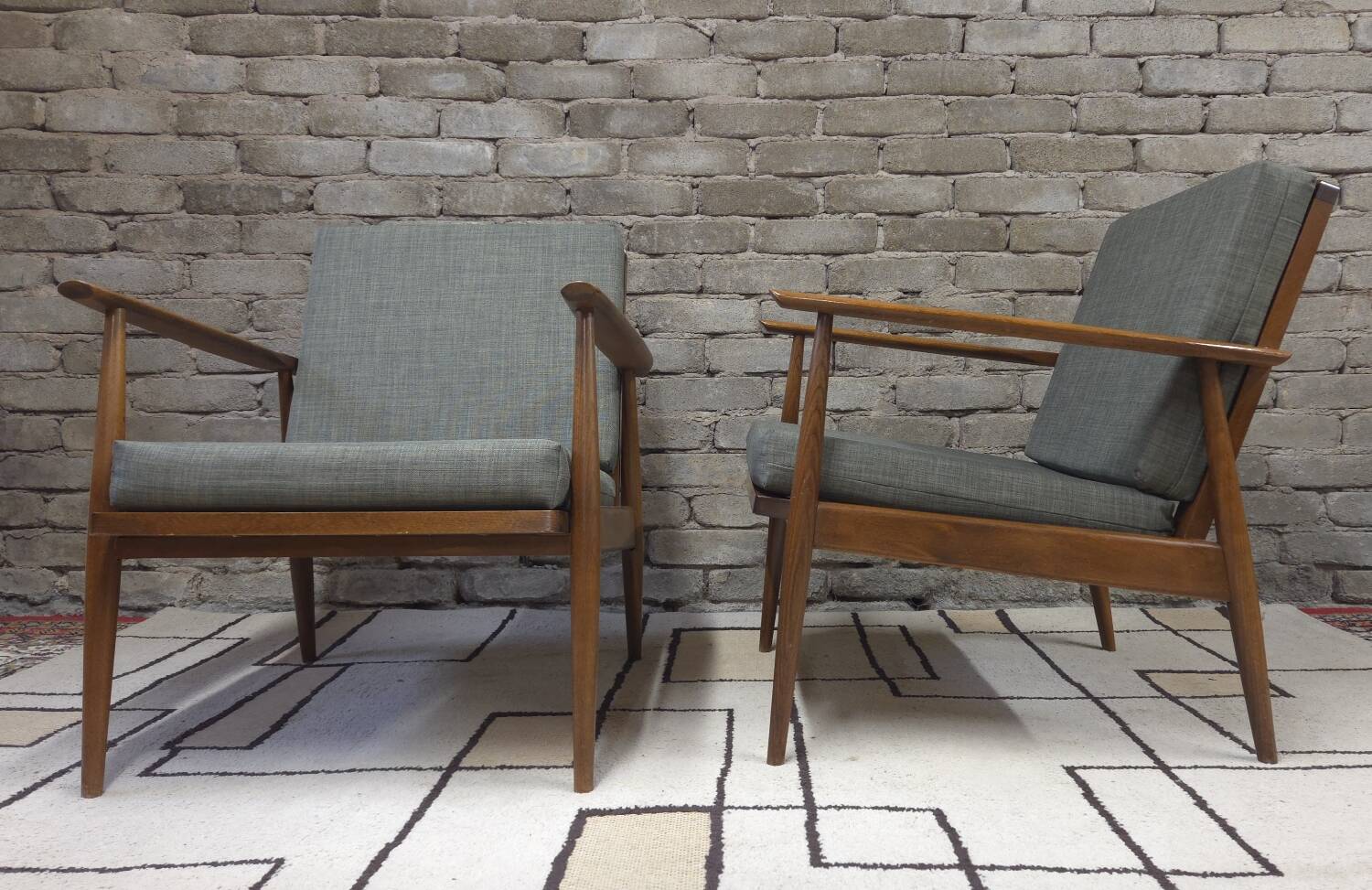 Paire de fauteuils scandinave en teck 1960