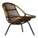 Three legged dutch design rattan easy chair by D. van Sliedregt