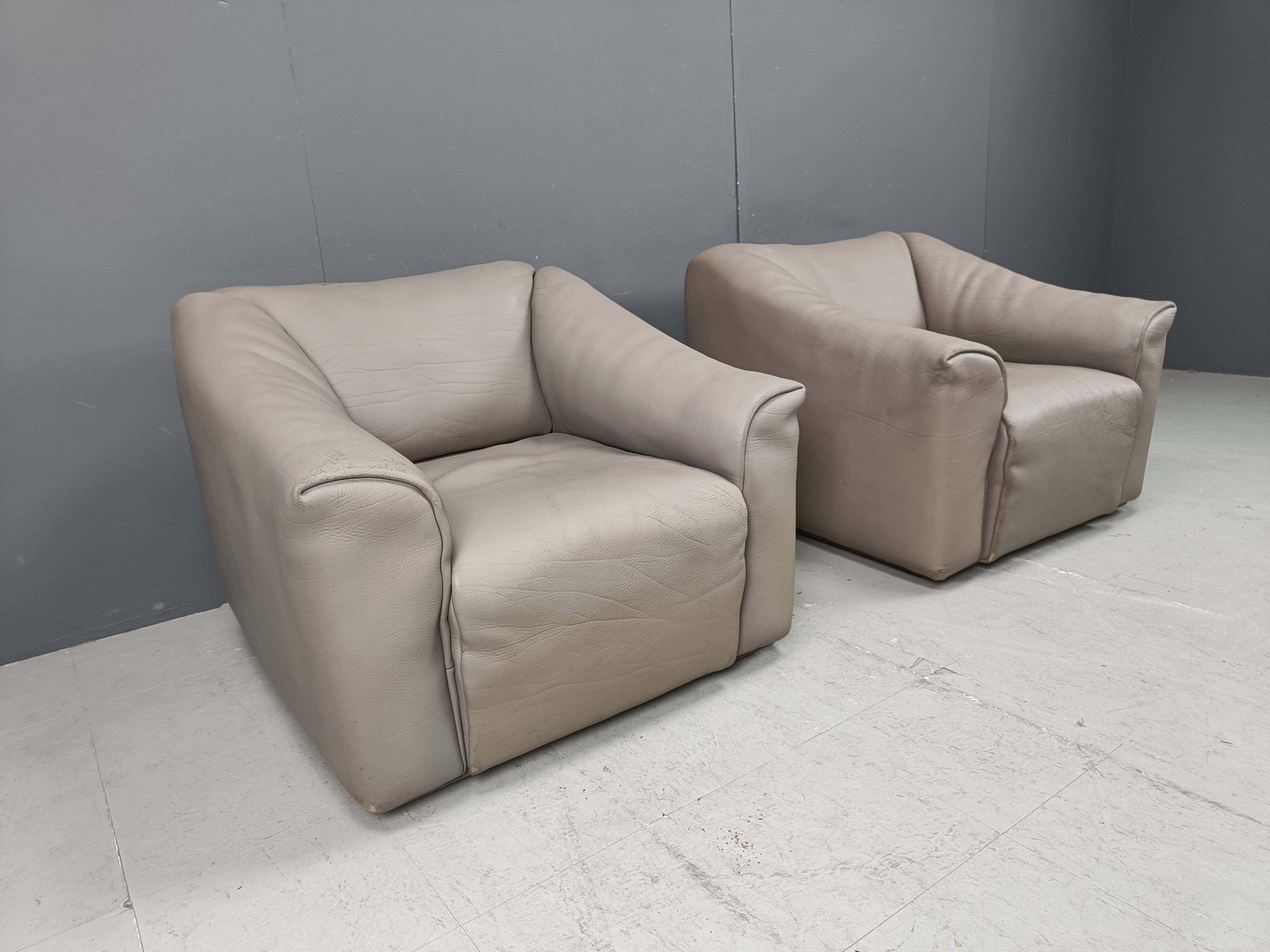 Vintage pair of D7 armchairs by Desede, 1970s