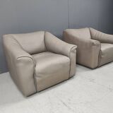 Vintage pair of D7 armchairs by Desede, 1970s