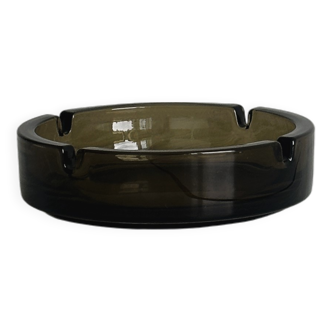 Thick smoked glass ashtray