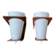 Pair of Louis Kalff frosted wood and opaline sconces