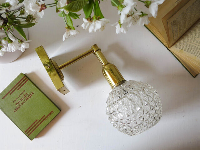 Wall lamp molded glass globe