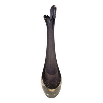 Purple/transperent Beak vase in mouth-blown glass of high quality. Danish design