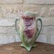 Art Nouveau barbotine vase Gerber Prestige Paris with floral decoration