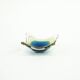 Art glass platter with organic form in blue and yellow, Europe, 1970s