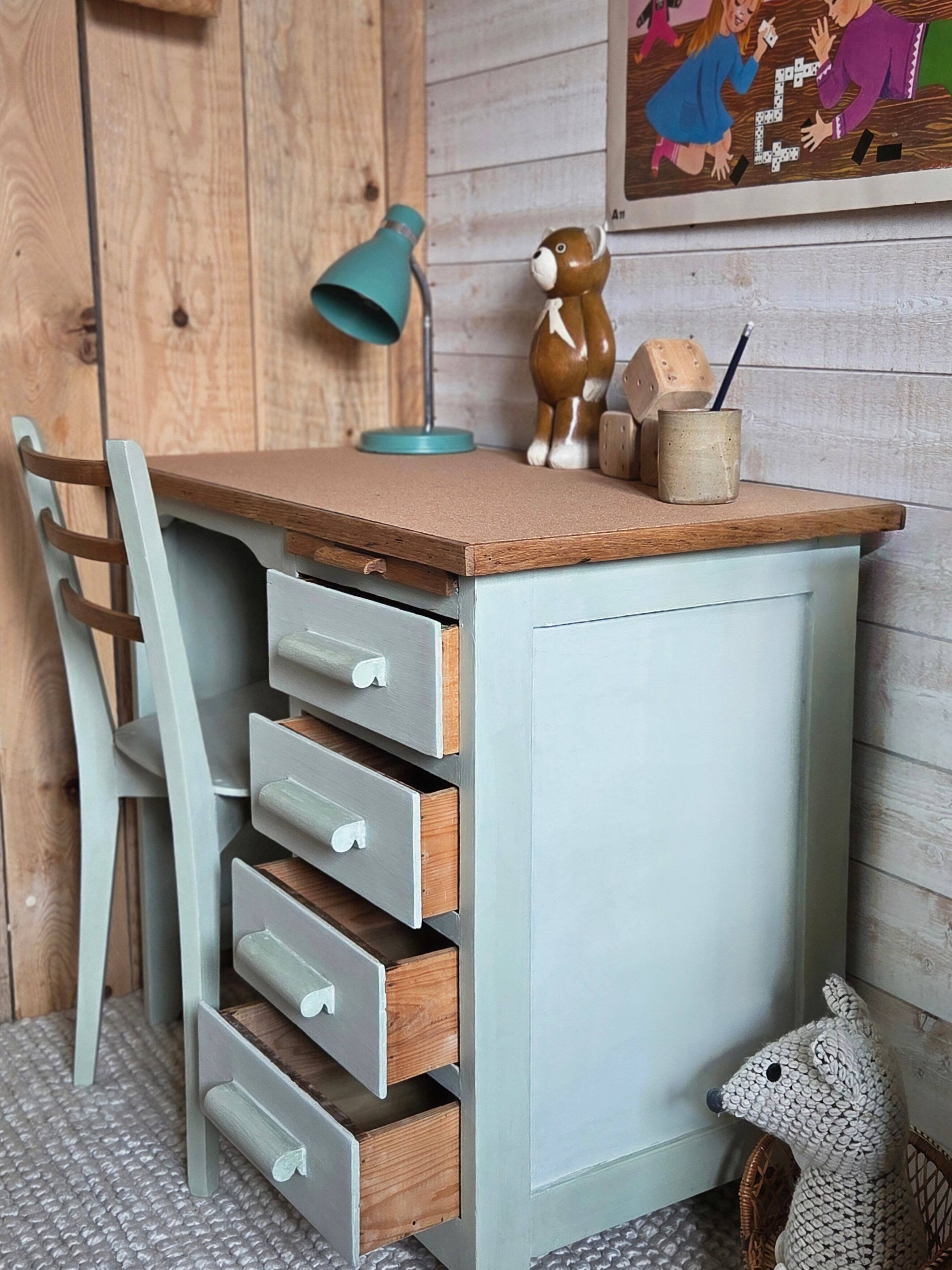 Vintage children's desk with chair