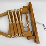 Extendable accordion wall lamp Scandinavian style in wood