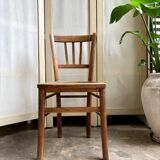 Bistro chair in dark beech with embossed seat