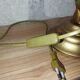 Lampe fleur vintage en laiton et verre