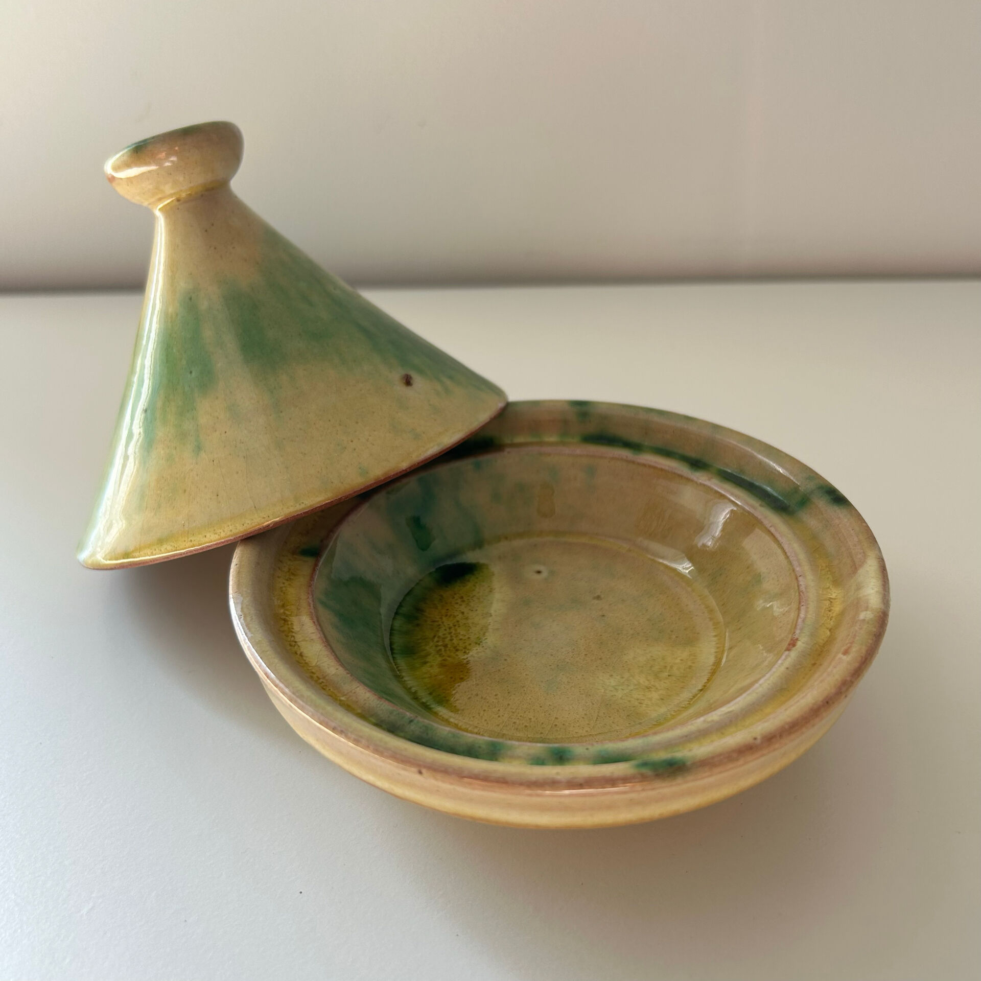 Yellow tagine dish