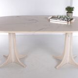 1970s Marble Dining Table on Two Marble x Feet, Germany
