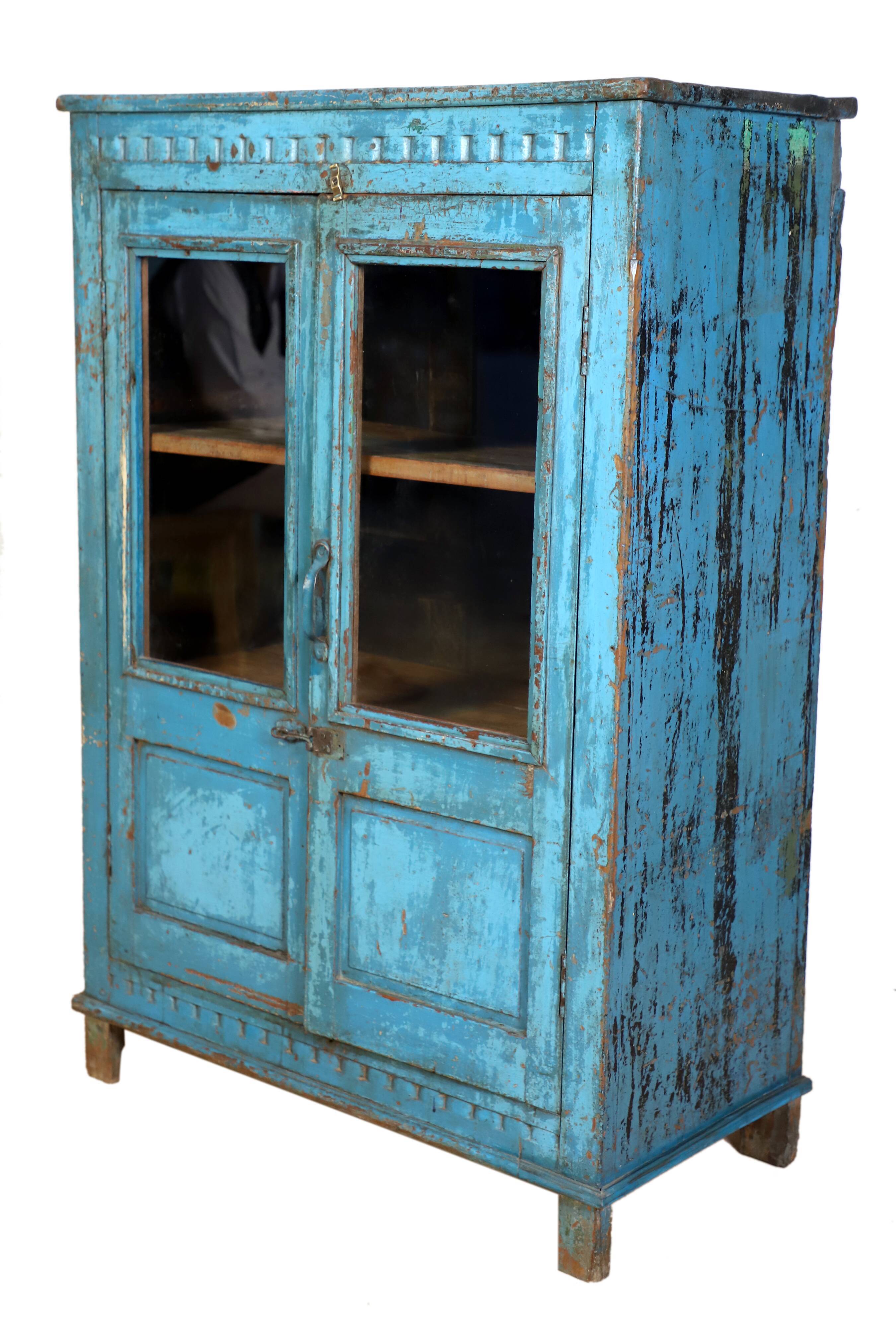 Vaisselier - Burmese teak buffet with original blue patina