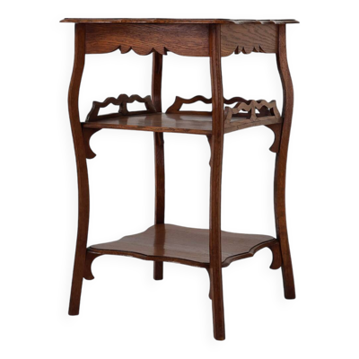 Table d'appoint Art Déco en chêne massif, France vers 1920