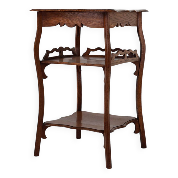 Table d'appoint Art Déco en chêne massif, France vers 1920