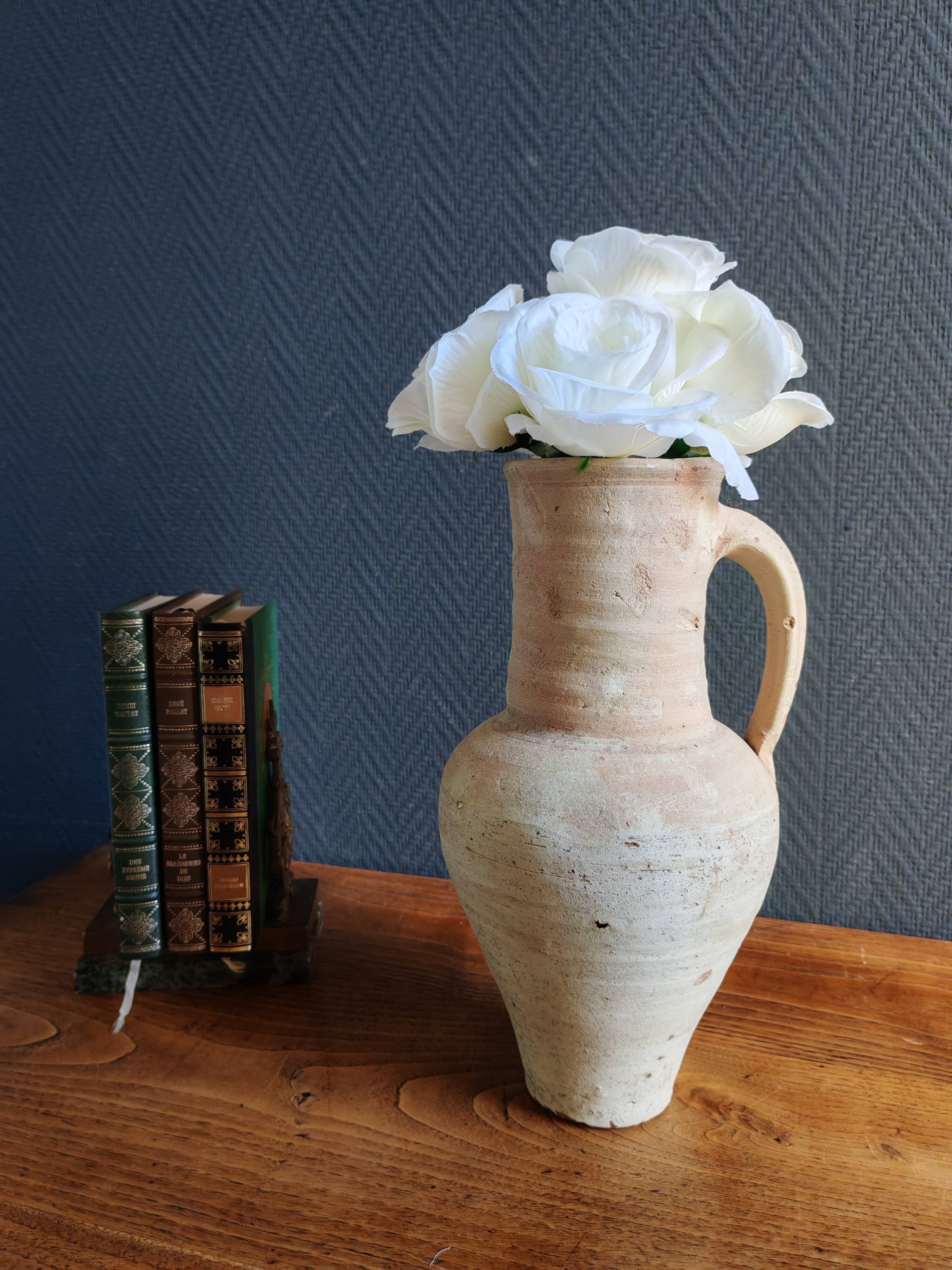 Pichet Ancien en Terre Cuite Non Émaillée | Vase Rustique