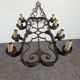 Renaissance style wrought iron chandelier
