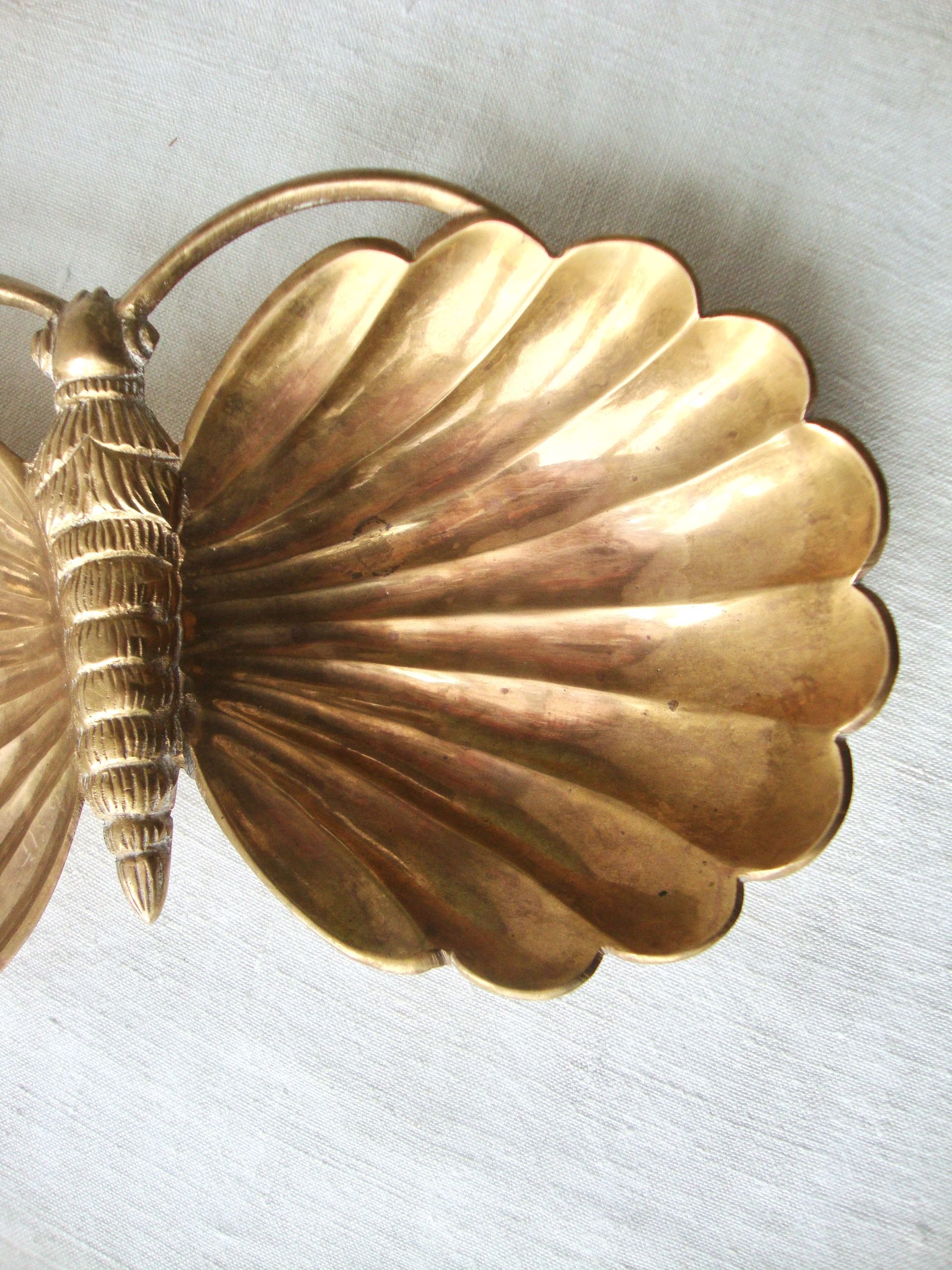 Brass butterfly trinket bowl