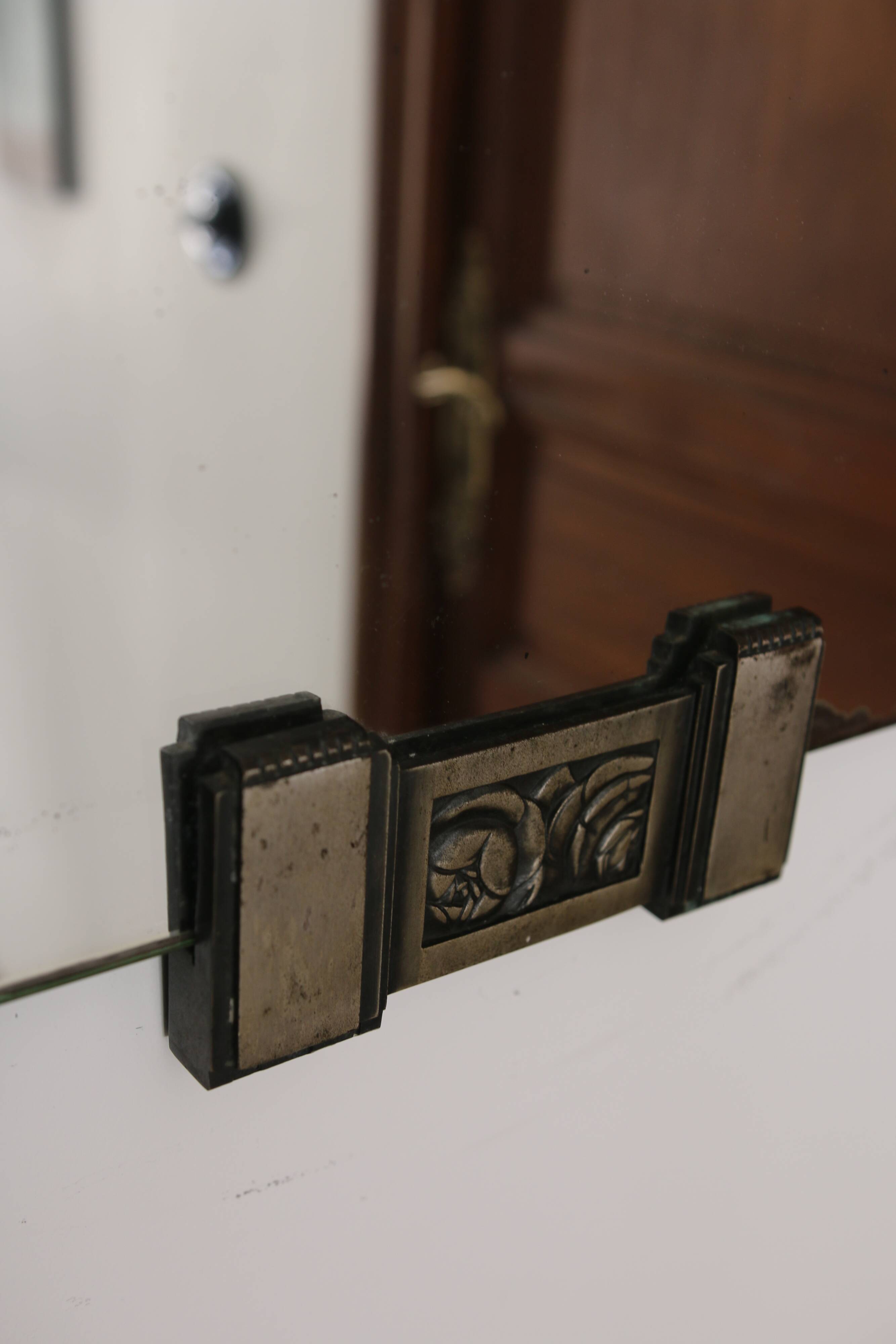 Antique Art Deco beveled mirror, 1930s