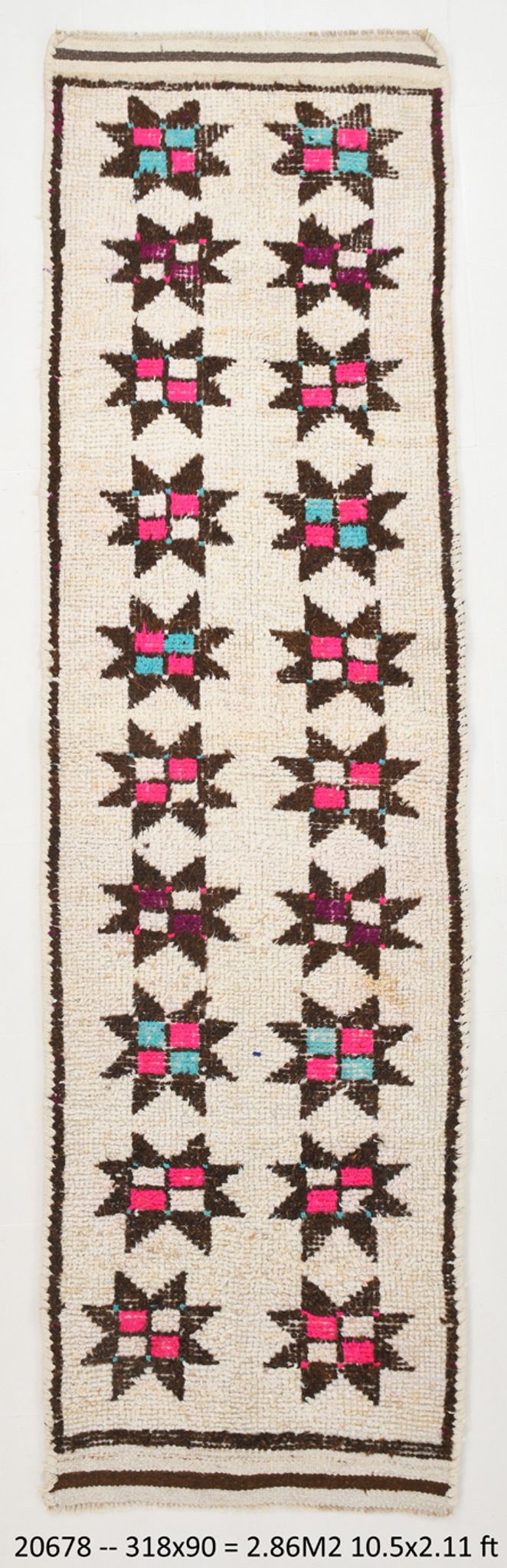 Tapis coureur beige & marron