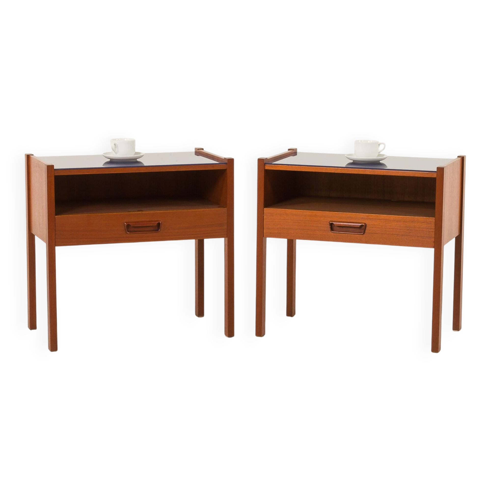 Italian mid century bedside tables, vintage nightstands, 1960s