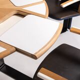 Unique Danish Design table with fixed armchairs from Peter Karpf, 1980's