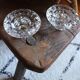Pair of chiseled glass candlesticks Arc France