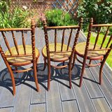 Set of 6 Fischel chairs in cane wood