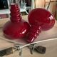 Peill & Putzler red opaline pendant lamp, 1960s and 1970s