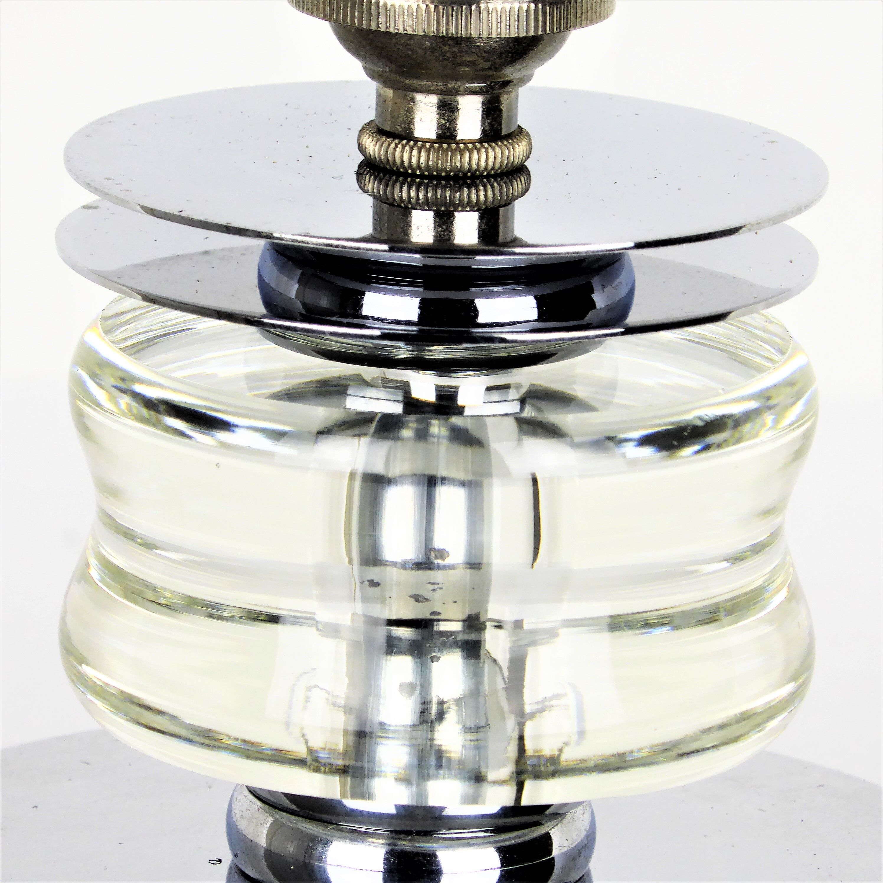 Art Deco lamp 1930 crystal and chrome metal