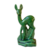 Figurine animalière biche faon bambi céramique faïence de St Clément Vintage années 60