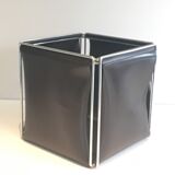 Chrome and skaï wastepaper basket