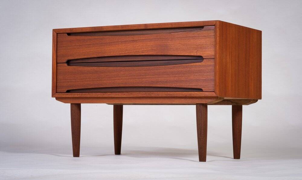 Teak Commode with 2 Drawers, Denmark, 1960s